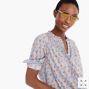 J crew ruffle classic popover shirt